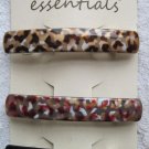 3 Fashion Essentials 3 1/2" Hair Barrettes Black Neutral Speckled Secure Hold