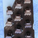 12 Goody Brunette Brown Small Claw Clips Mini .5" Hair Jaw Plastic Shiny Sparkly