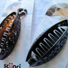 Scunci Design Plastic Secure Hinged Open Banana Comb Hair Barrette Clip Tortoise