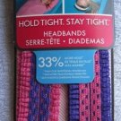 2 Goody Girl Sized Stay Put Slideproof Headwraps Elastic Head Bands Pink Purple