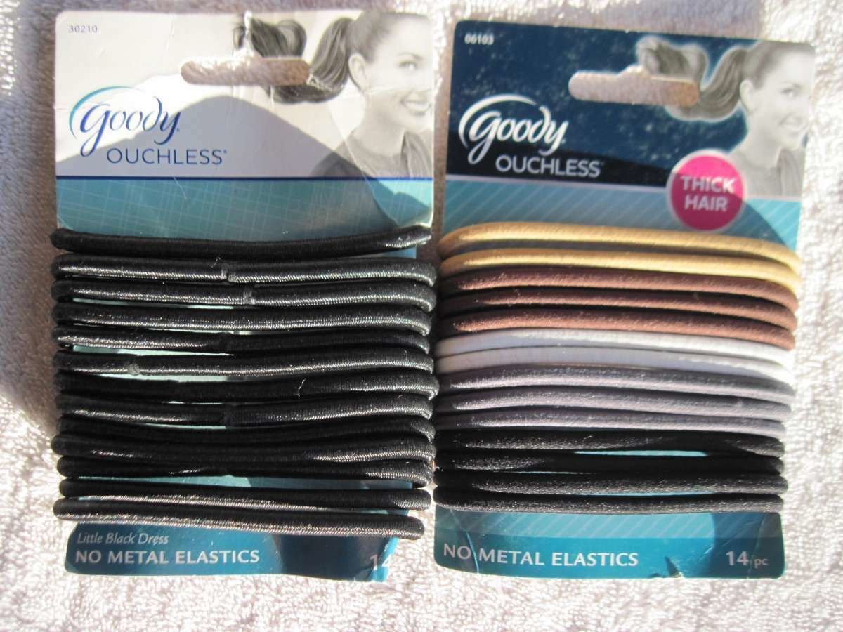 14 Goody Big Thick Fix Ouchless No Metal Elastic Hair Band Ponytailers Java Bean