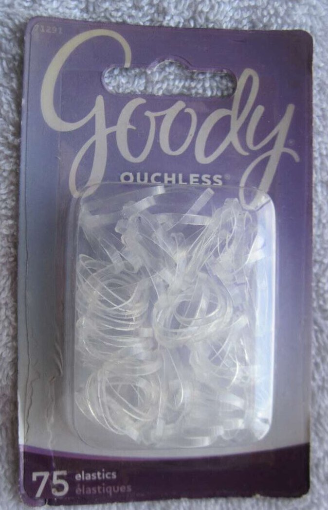 75 Goody Elastics Crystal Clear Ouchless Poly Elastic Hair Bands 2015 No Metal