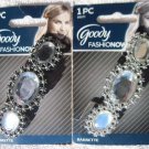 Goody Amelia Fashionow Rhinestone Diamond Fancy Metal Hair Barrette Silver Pewte