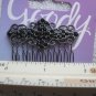 Goody Luxe Cecilia Side Combs Fancy Black Rhinestones Swirls Metal Open Teeth