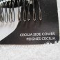 Goody Luxe Cecilia Side Combs Fancy Black Rhinestones Swirls Metal Open Teeth
