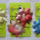 2 Goody Blossoming Beauty Tie Dye Flower Bobby Slide Hair Pins Metal Bobbies Pin