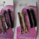 4 Goody Jenna 3" + Hair Barrettes Stay Put Tight Metal Bar Clasp Arch Secure Pin