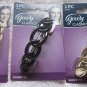 Interlocking Ring Chain Goody Plastic Hair Barrette Metal Back Silver Gold Black