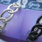Interlocking Ring Chain Goody Plastic Hair Barrette Metal Back Silver Gold Black