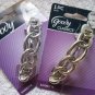 Interlocking Ring Chain Goody Plastic Hair Barrette Metal Back Silver Gold Black