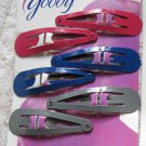 Neutral Color Goody Contour Metal Snap Hair Clips Painted Brushed Epoxy Metallic