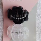 2 Scunci Conair Spider Octopus Hair Claw Clips Frosted Clear Black Plastic Jaw