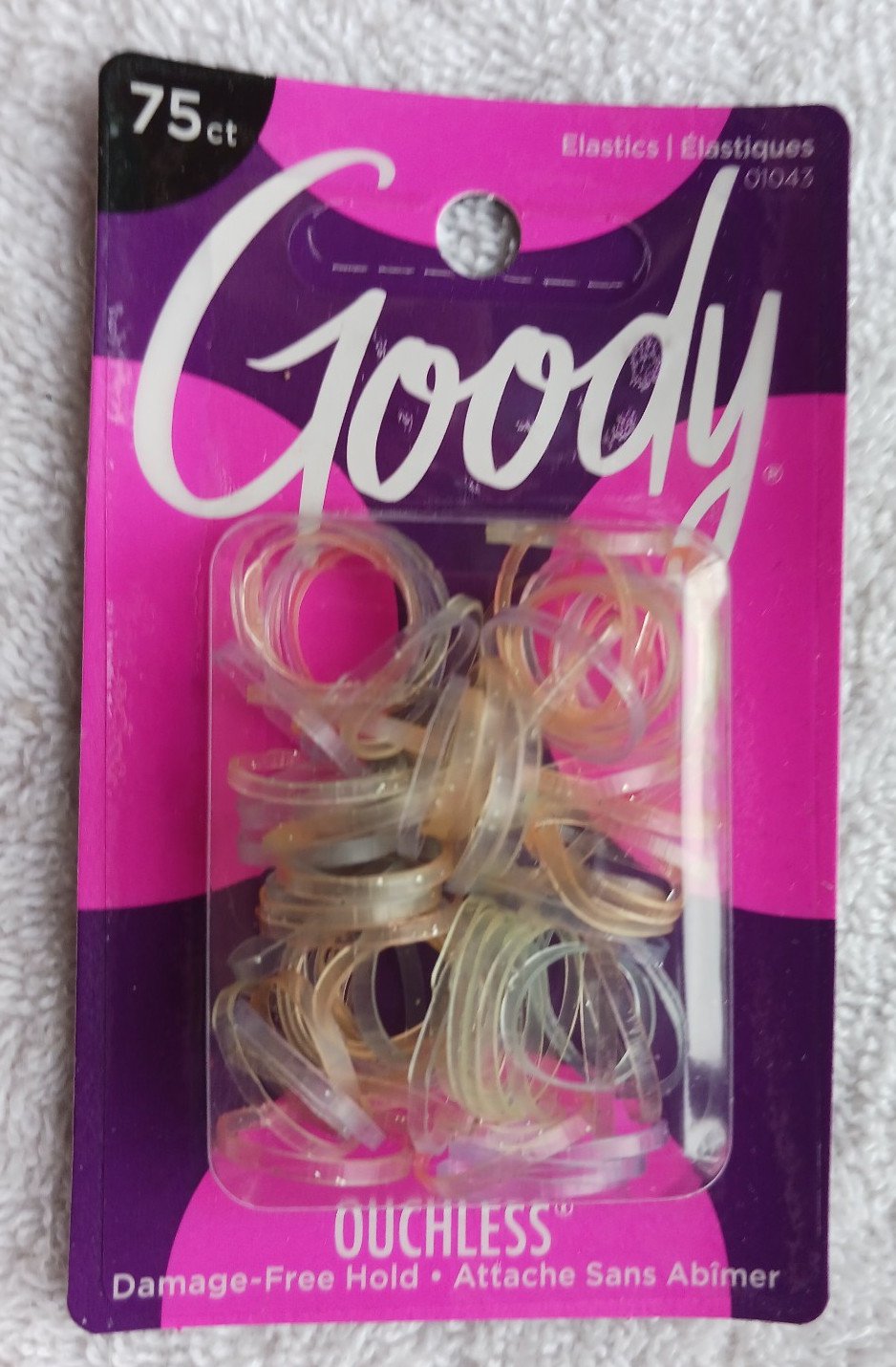 75 Goody Elastics Colored Clear Glitter Ouchless Poly Elastic Hair Bands 2020