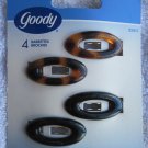 4 Goody 2002 Plastic Oval Hair Barette Clips 1 1/2" Secure Metal Stay Tight Back