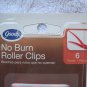 6 Goody Mosaic Plastic No Metal Burn Roller Clips Red 2006 Hair Curl Style Salon