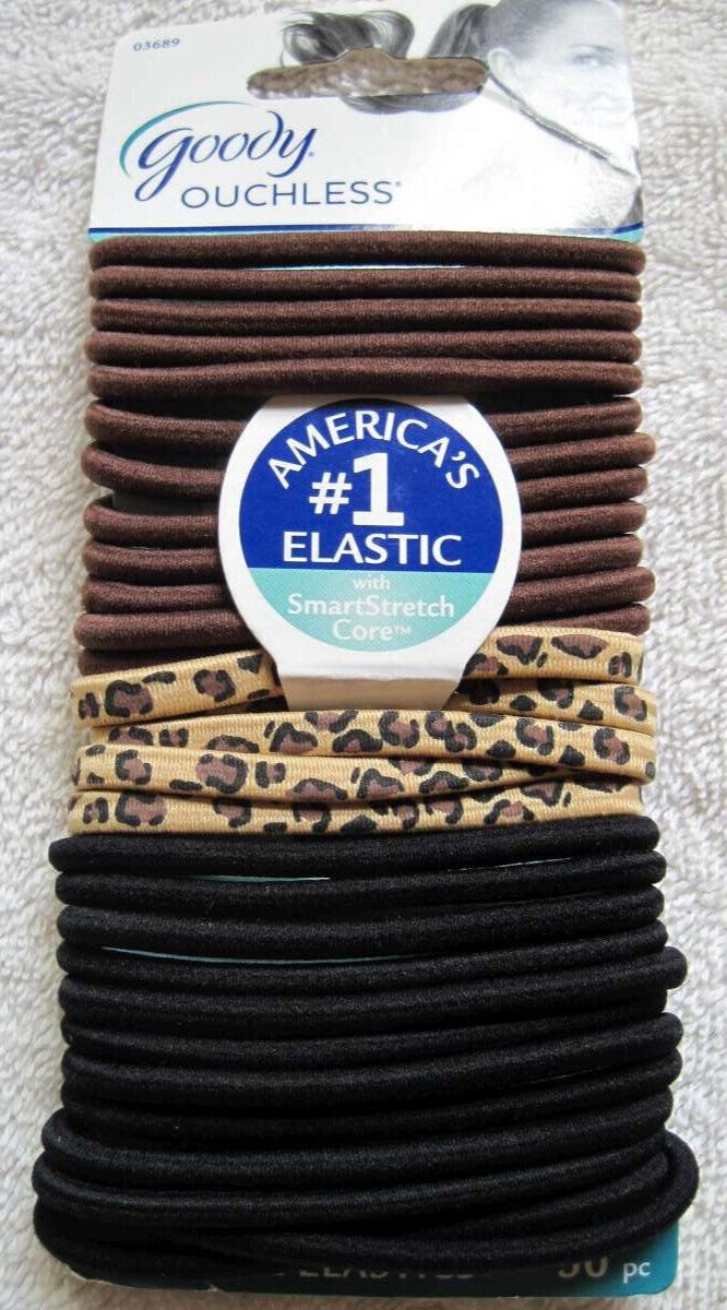 Wild Side 30 Goody Ouchless No Metal Rubber Elastics Ponytailer Hair Bands 4mm