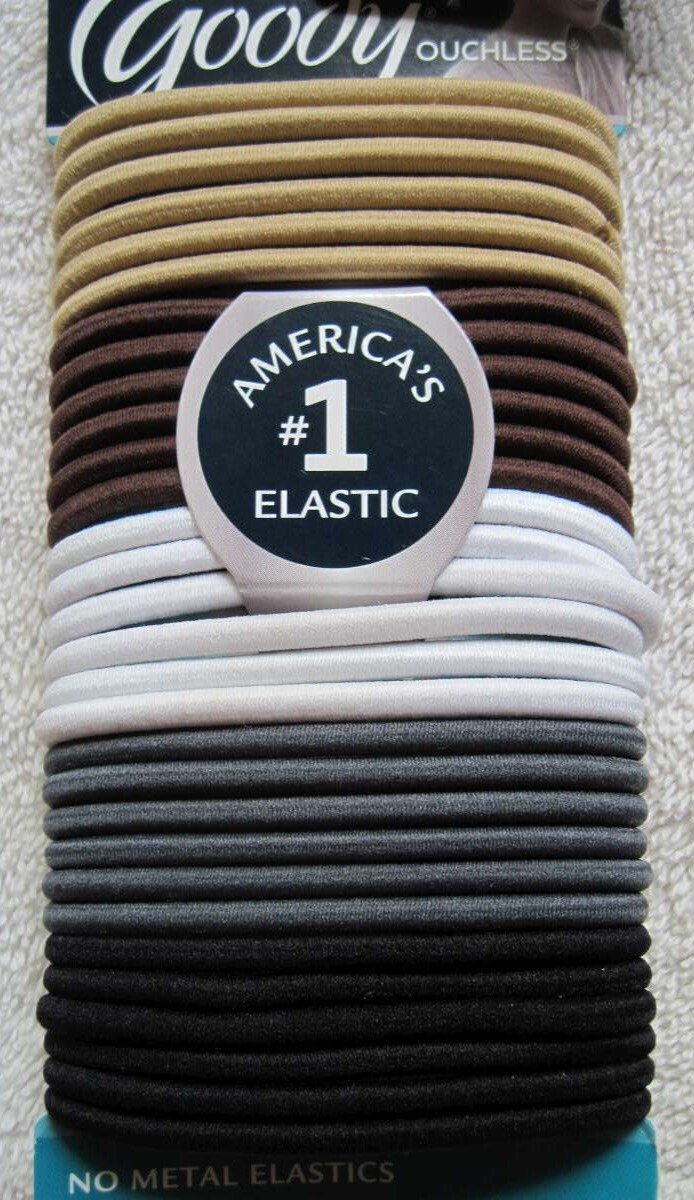 Java Bean 30 Goody Ouchless No Metal Rubber Elastics Ponytailer Hair Bands 4mm