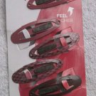 6 Goody Stay Put Slide Proof Hair Snap Clips Secure Hold Fit Pink Red Contour