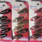 6 Goody Stay Put Slide Proof Hair Snap Clips Secure Hold Fit Pink Red Contour
