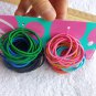 72 Goody Color Thin 2mm No Metal Ponytailer Hair Bands White Blues Ouchless Kids