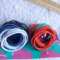 72 Goody Color Thin 2mm No Metal Ponytailer Hair Bands White Blues Ouchless Kids