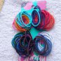 72 Goody Color Thin 2mm No Metal Ponytailer Hair Bands White Blues Ouchless Kids