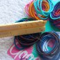72 Goody Color Thin 2mm No Metal Ponytailer Hair Bands White Blues Ouchless Kids