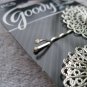 2 Goody Shiny Silver Round Design Diamond Gem Center Metal Bobby Slide Hair Pins