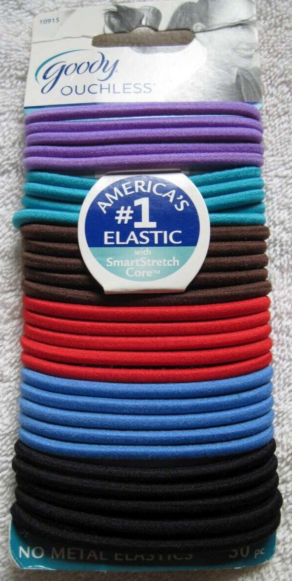 Spice It Up 30 Goody Ouchless No Metal Rubber Elastics Ponytailer Hair Bands 4mm