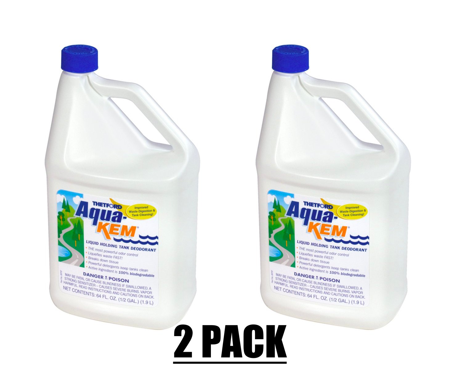 (2) PACK AquaKem RV Holding Tank Treatment Deodorant Waste Digester