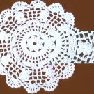 Vintage doily hand crocheted 7" circle white scalloped edge