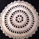Vintage doily hand crocheted 9" circle dark ecru bedspread weight cotton