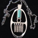 Avon necklace faux turquoise dangles 1990s jewelry