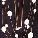 Avon necklace multi strand goldtone ivory beads jewelry