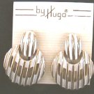Earrings Hugo white enamel on gold metal MIP