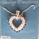 Sterling heart necklace rhinestones & black stones MIB jewelry Sterling heart necklace rhinestones & black stones MIB jewelry