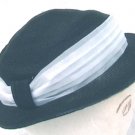 Navy straw vintage hat white nylon sash vintage hat 1940 era Navy straw vintage hat white nylon sash vintage hat 1940 era