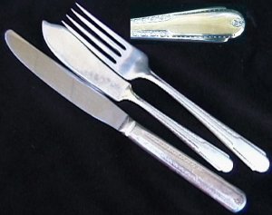 Cavalier CVR1 silverplate 3 pcs Cavalier Silverplate flatware fork butter knife