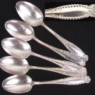 Hamilton silverplate 5 teaspoons 1896 marked Hamilton Mfg Co XXX