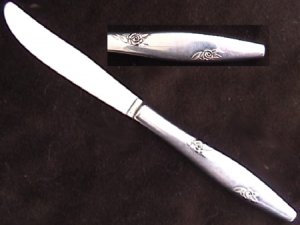 Oneida Rose Duet stainless flatware hollow knife 1994