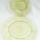 Hocking Cameo Dancing Girl Ballerina yellow depression glass 9.25"  & 6" sherbet plates