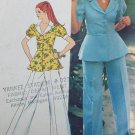 Vintage sewing pattern Simplicity 5630 princess peblum jacket wide leg pants sz 8 1973