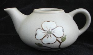 Pigeon Forge Pottery small teapot no lid dogwood pattern