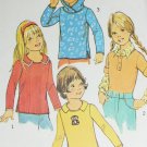 Simplicity 7157 child's pullover hooded top child size 4 vintage 1975 sewing pattern for knits