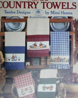 Cross stitch pattern leaflet Mimi's Country Towels 9 designs Leisure Arts 504