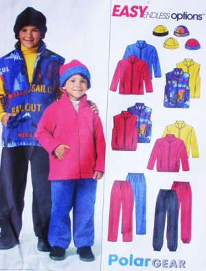 McCall 4964 sewing pattern child & boy jacket vest pants & hat sz xsm & small uncut