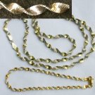 Necklace sterling and Glo gold Italy twist chain 24" & bracelet 8" jewelry