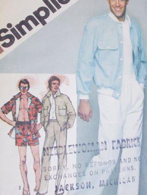 Simplicity 9924 sewing pattern man's jacket pants short men waist 30