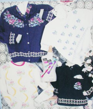 Cross stitch pattern leaflet Floralace flowers in duplicate stitch for sweaters Hickory Hollow