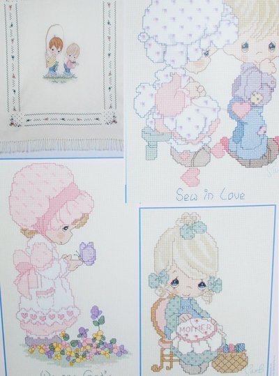 Precious Moments cross stitch pattern booklet Sew in Love by Gloria Pat ...